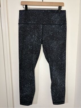 Lululemon Wunder Under Hi-Rise 7/8 Leggings Luxtreme 25" black blue speckled